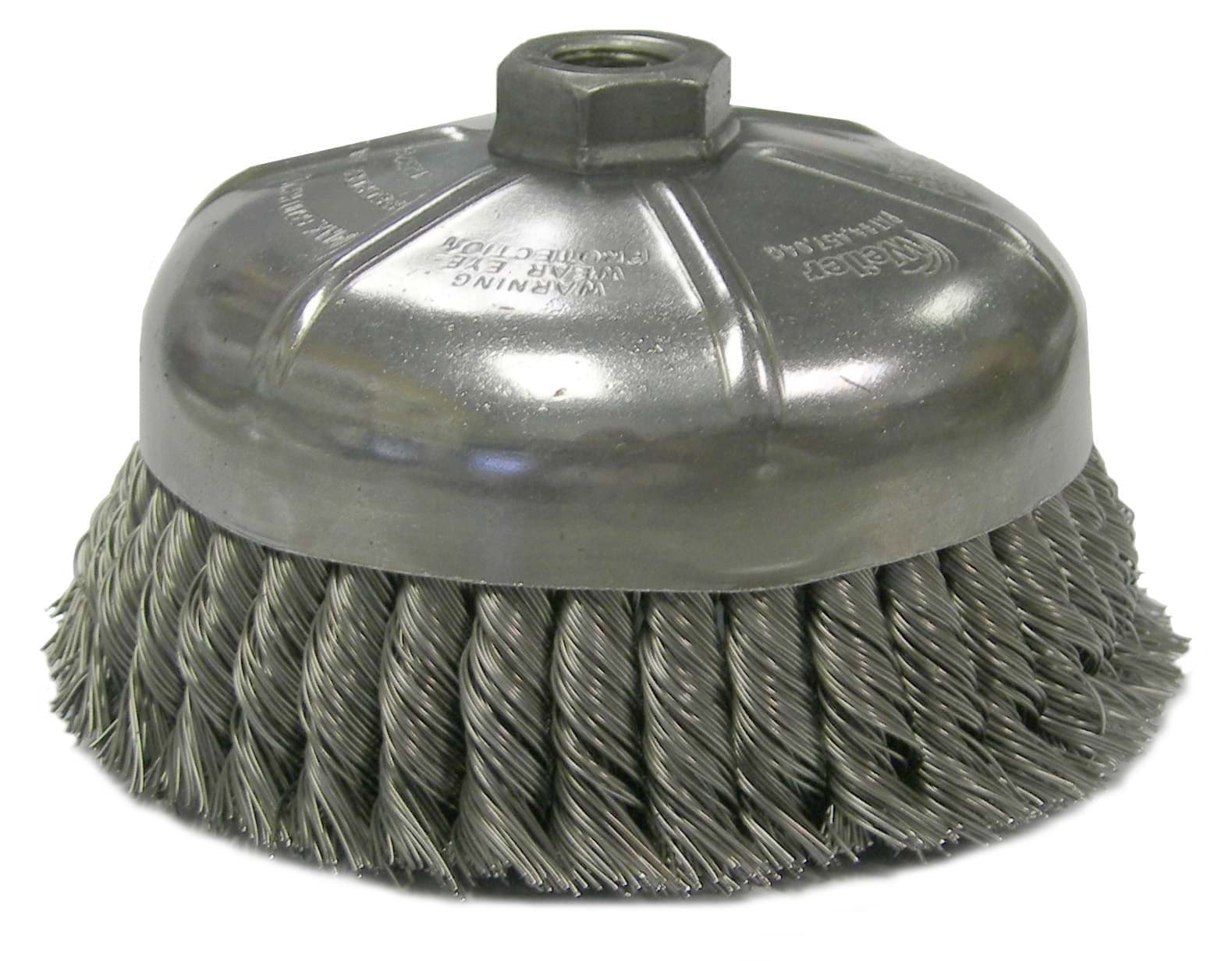 Picture of 6" Single Row Knot Wire Cup Brush, .023" Steel Fill, 5/8"-11 UNC Nut