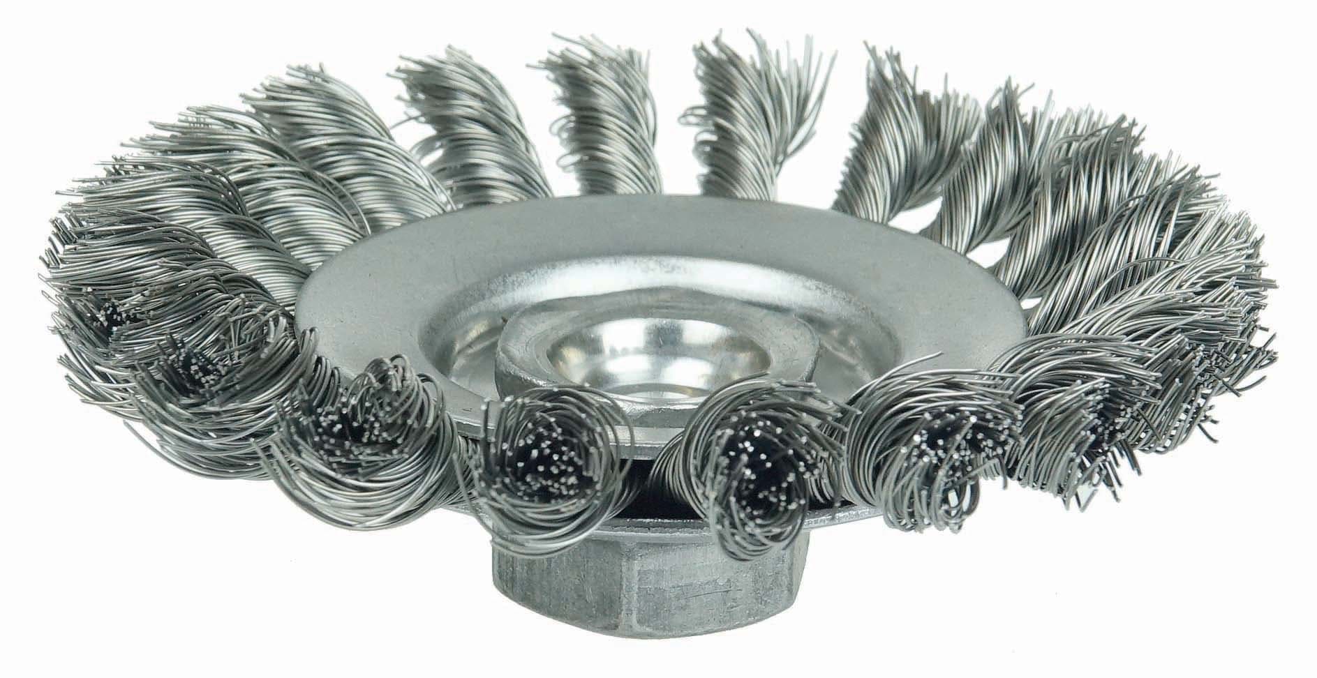 Picture of Knot Wire Bevel Brush 4", .014" Steel Fill, M10x1.25 Nut