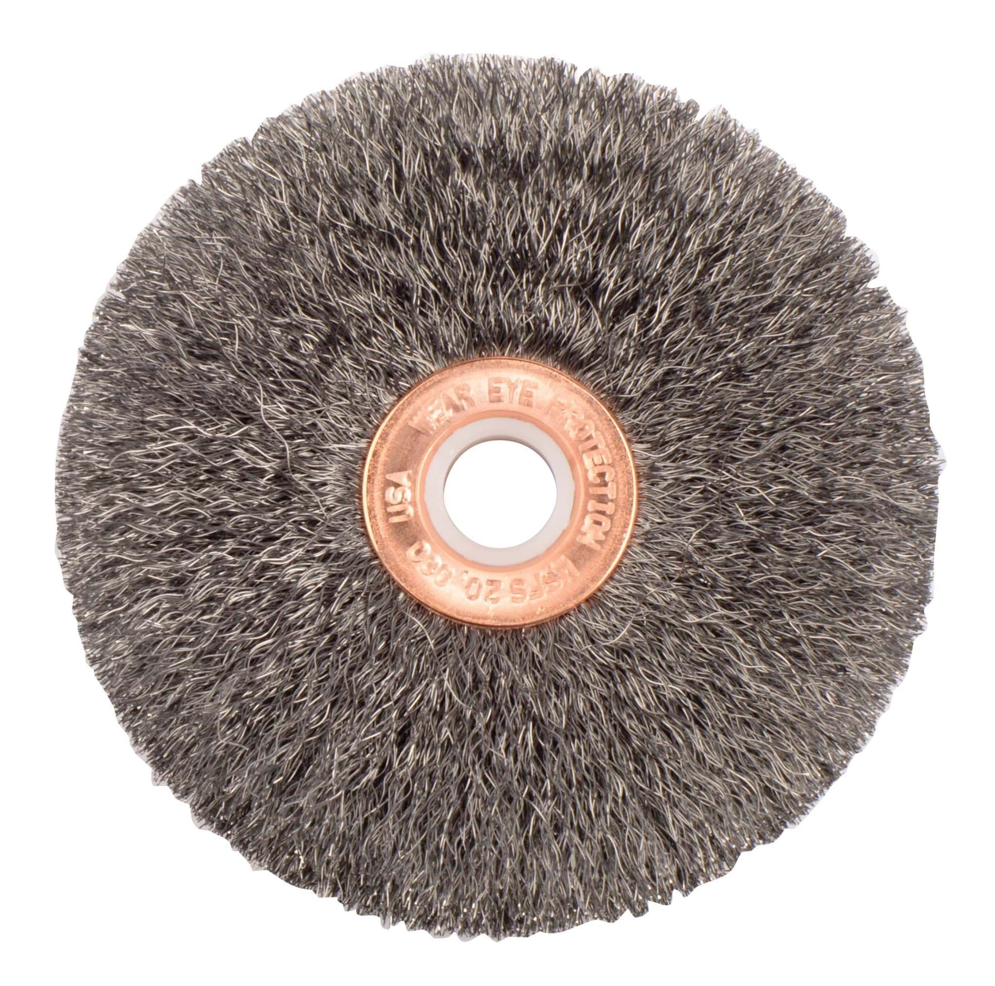 Picture of 3" Small Diameter Crimped Wire Wheel, .006" Steel Fill, 1/2" Arbor Hole