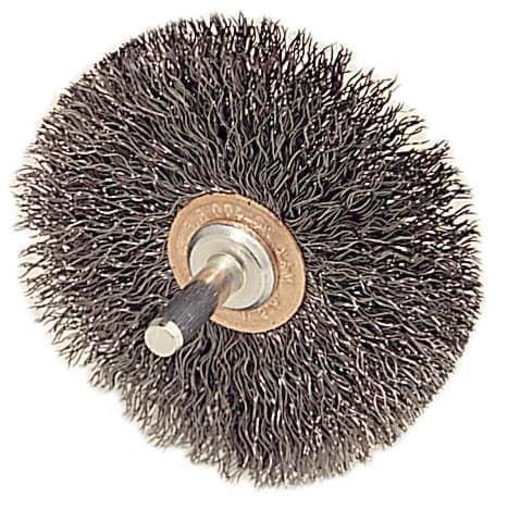 Picture of 2-1/2" Narrow Face Stem-Mounted Crimped Wire Wheel, .014" Steel Fill, 1/4" Stem