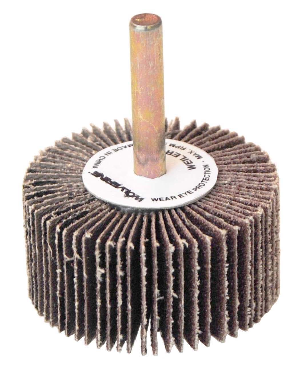 Picture of 2" x 1" x 80AO Wolverine Coated Abrasive Flap Wheel, 1/4" Stem
