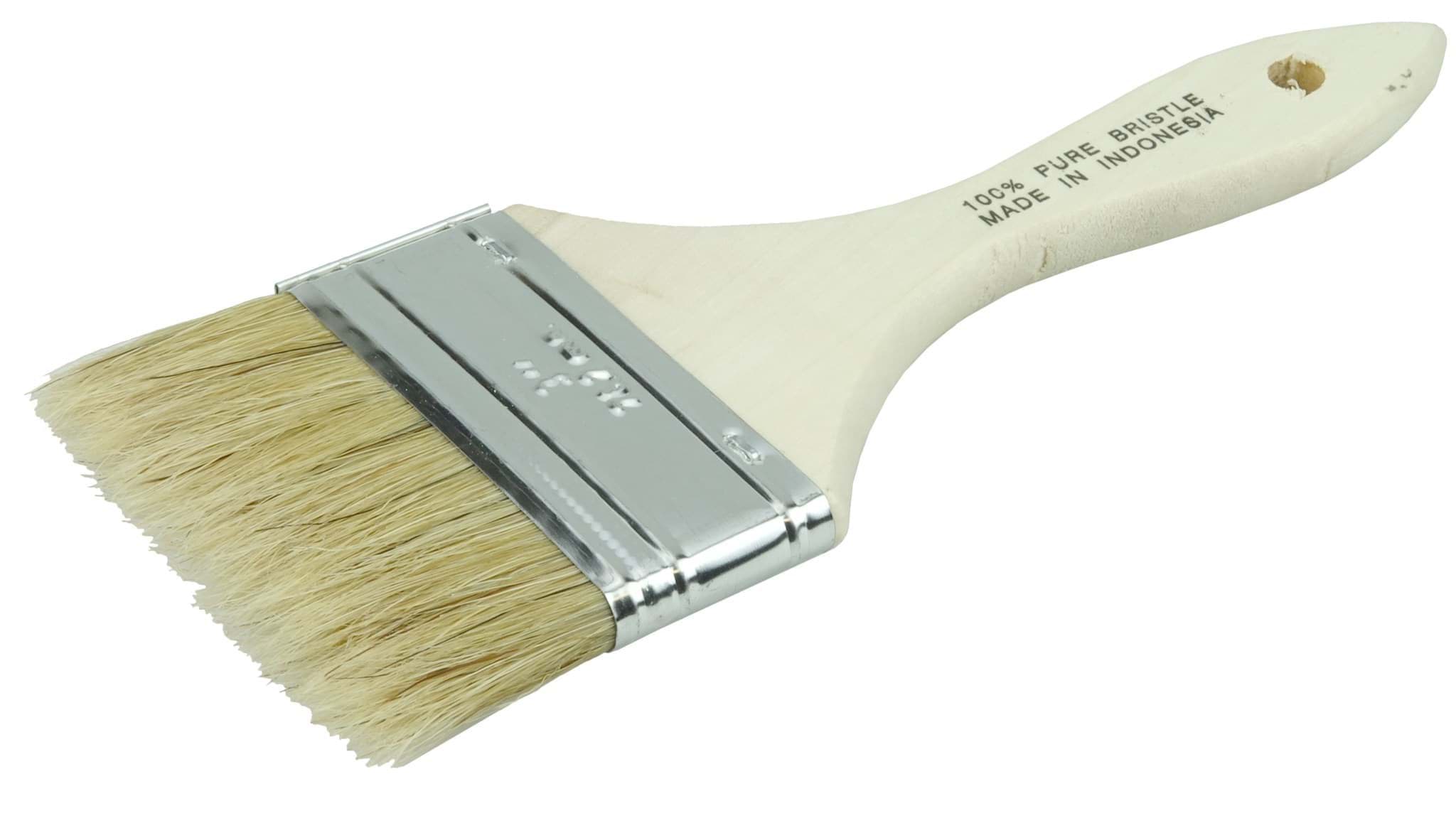 Picture of 3" Chip & Oil Brush, White Bristle, 1-1/2" Trim Length, Wood Handle