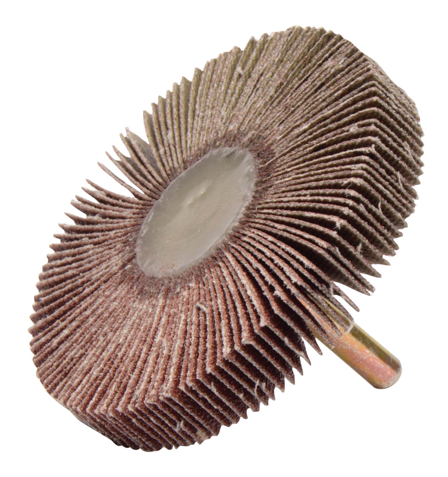 Picture of 3" x 1/2" Tiger Coated Abrasive Flap Wheel, 1/4" Stem, 80AO