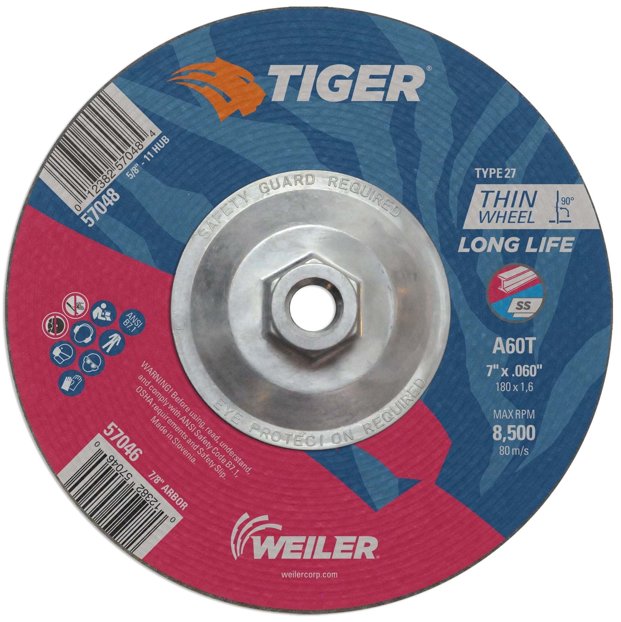 Picture of 7" x .060" TIGER AO Type 27 Cutting Wheel, A60T, 5/8"-11 Arbor Hole