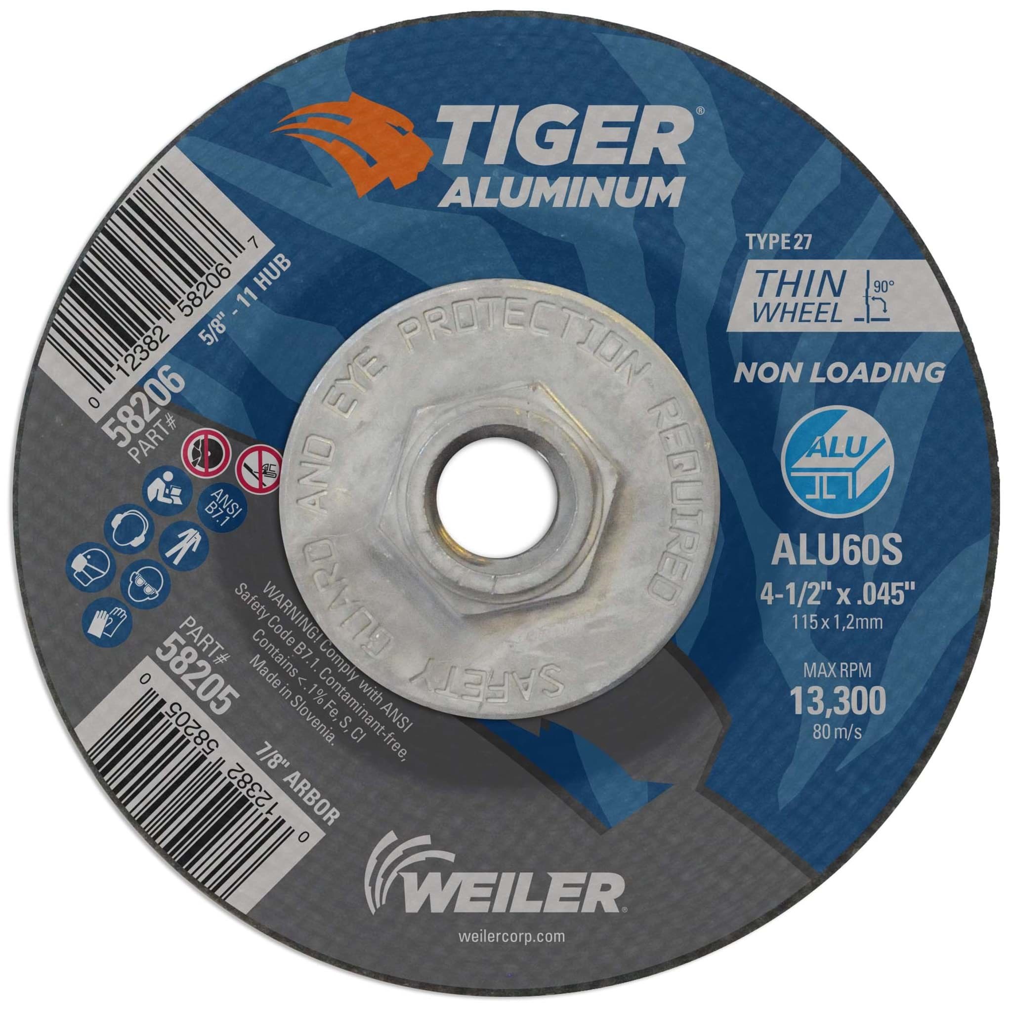 RopeSoapNDope. 41/2 x .045 Tiger Aluminum Type 27 Cutting Wheel ALU60S