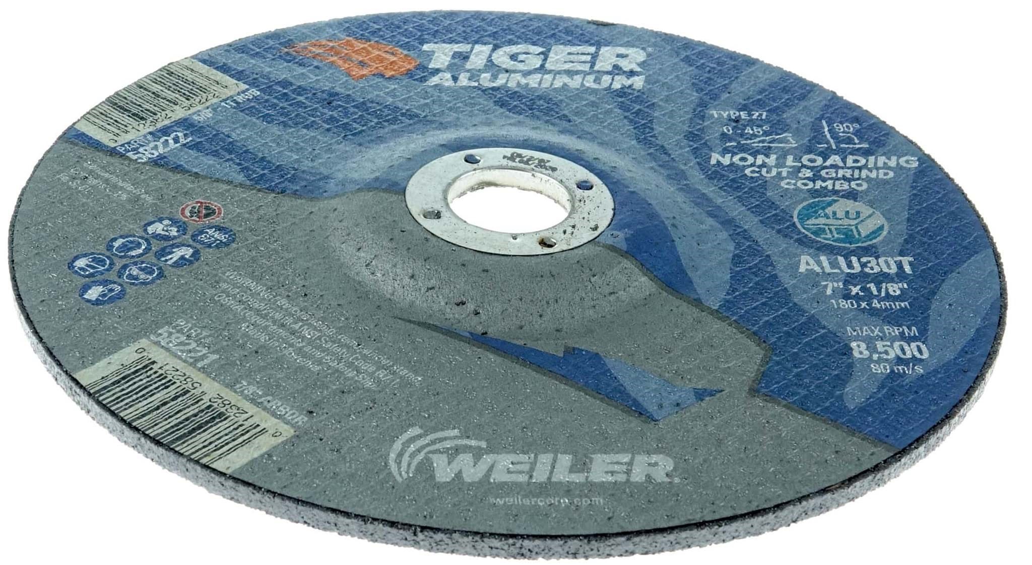 RopeSoapNDope. 9" x 1/4" Tiger Aluminum Type 27 Grinding Wheel ALU24R 7/8 Arbor Hole
