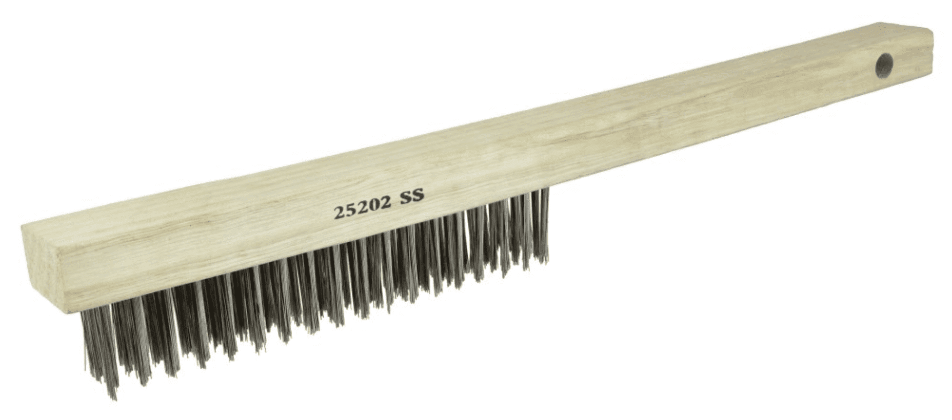 Picture of Vortec Pro  Hand Wire Scratch Brush, .012 Stainless Steel Fill, Curved Handle, 4 x 19 Rows