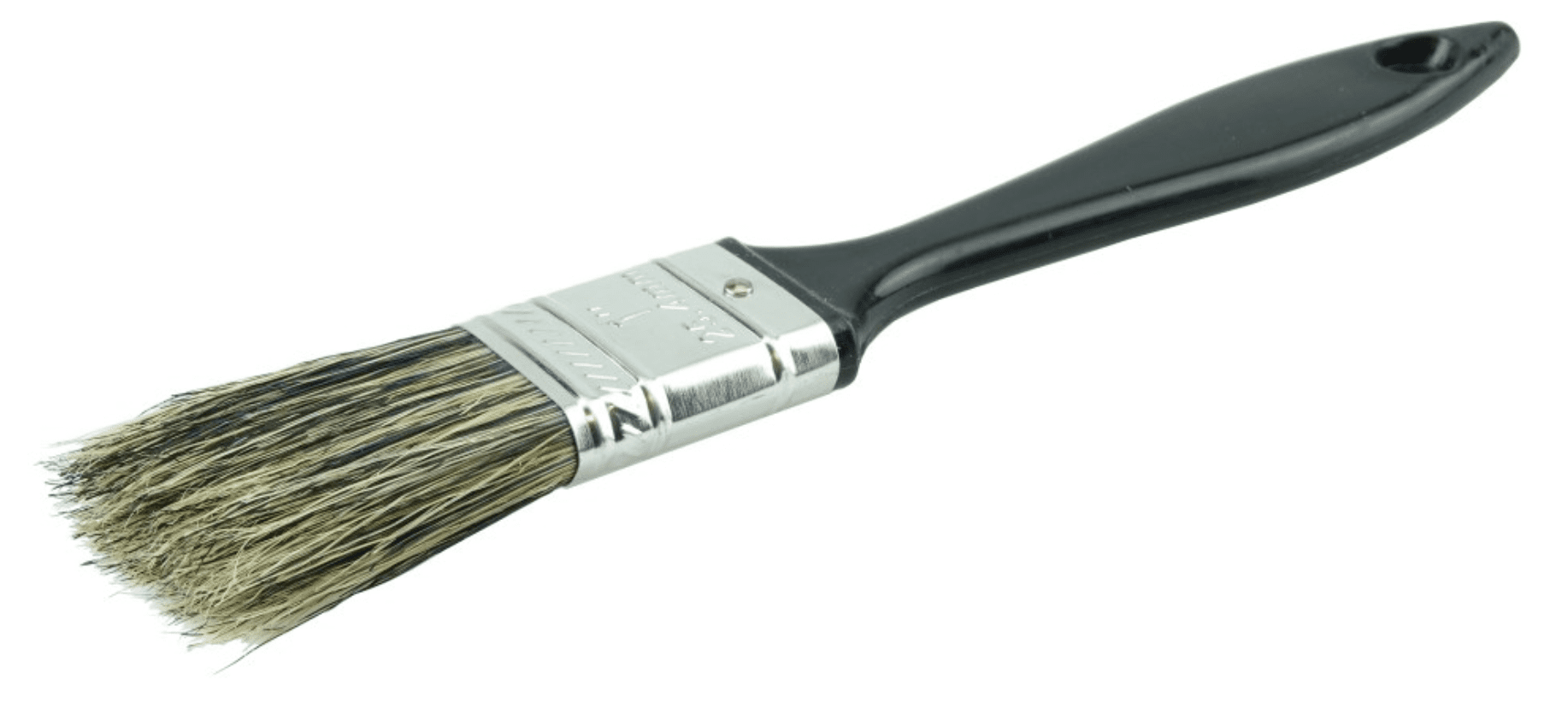Picture of 1" Disposable Chip & Oil Brush, Grey China Bristle, 1-3/4" Trim Length, Plastic Handle