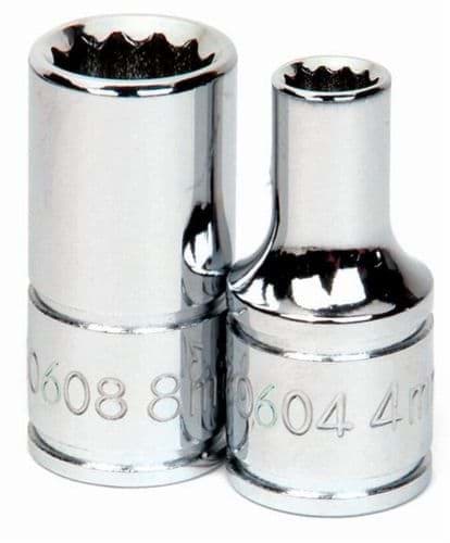 Picture of 1/4" Drive Shallow Sockets, 12 Point, Metric, 10