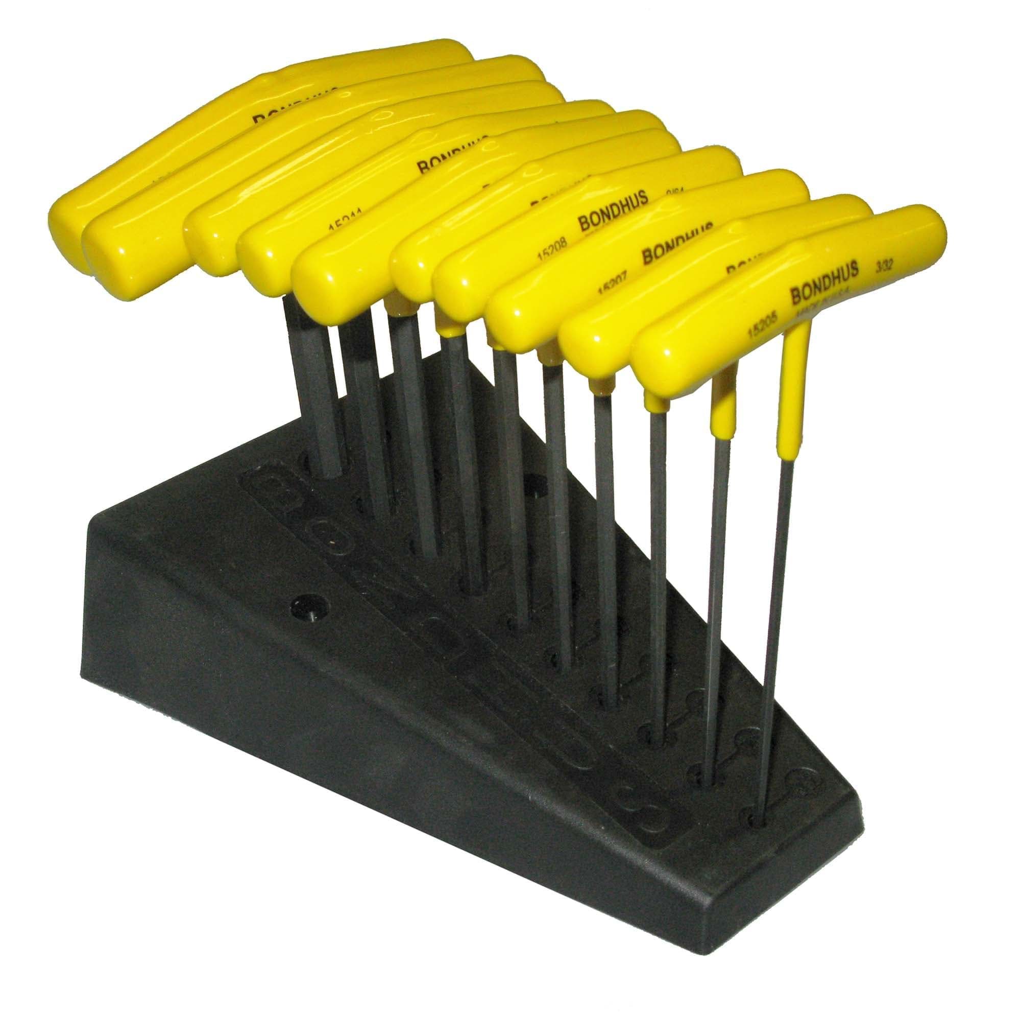 Picture of Set 10 Hex T-Handles 6" Length 3/32-3/8" with Stand