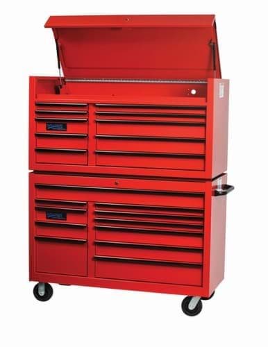 Picture of 55" Wide x 24" Deep 11-Drawer Roll Cabinet, Professional Series, Red