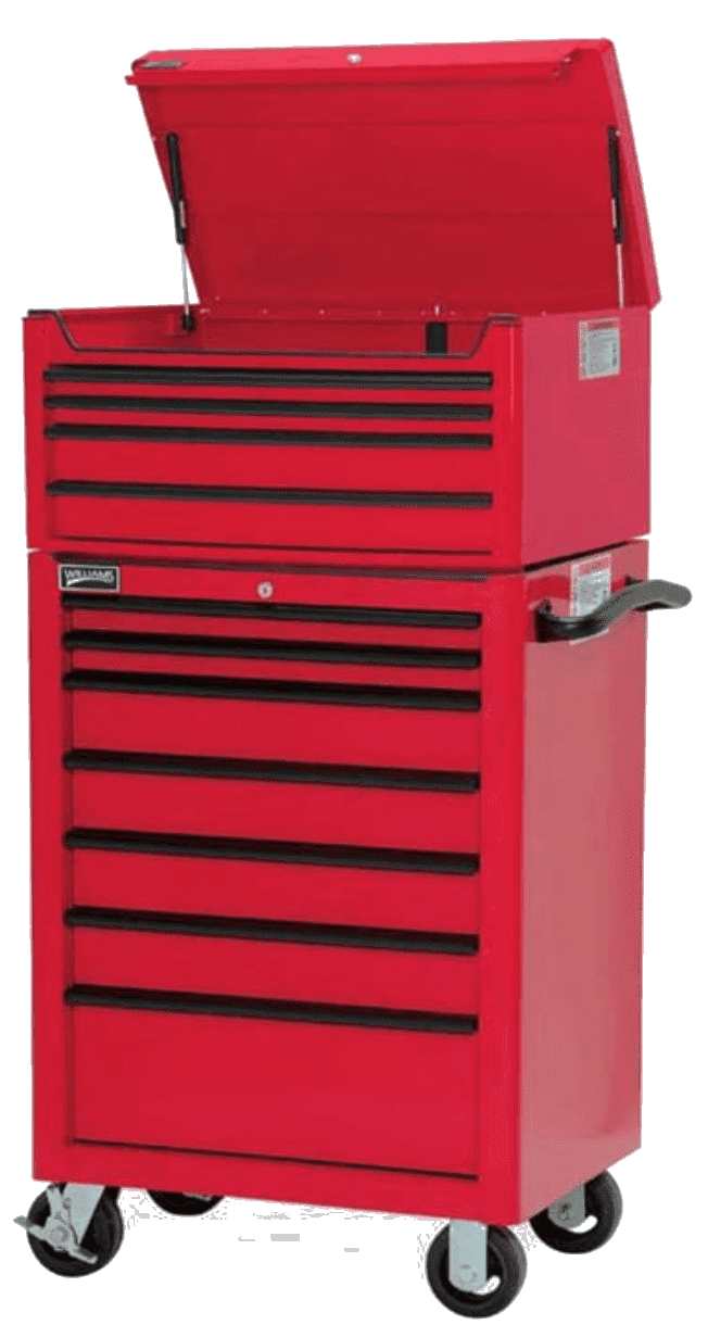 Picture of 26" Wide x 20" Deep 7-Drawer Roll Cabinet, Professional Series, Red
