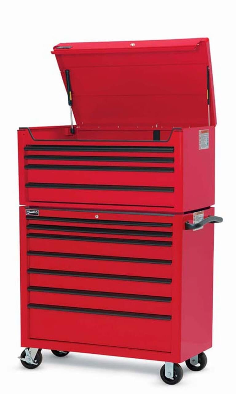 Picture of 40" Wide x 20" Deep 7-Drawer Roll Cabinet, Professional Series, Red